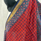 Handblock printed Maheswari cotton silk saree