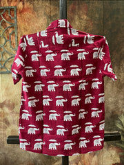 Marron color cotton shirt with hathi print - 1yr