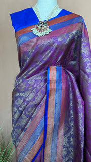 Pure Katan designer brocade silk saree with BP