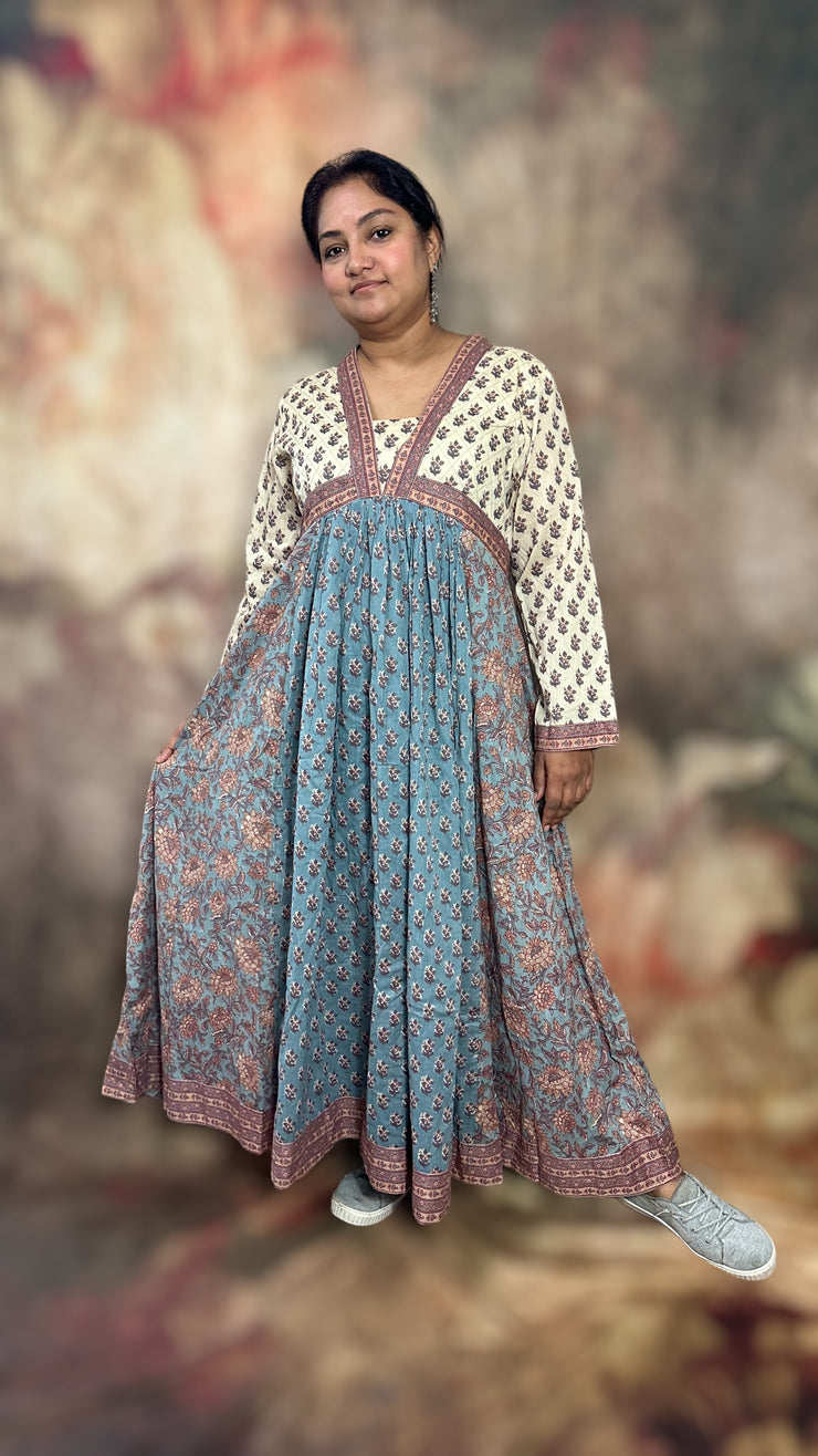 Jaipur Cotton long handblock printed summar dress