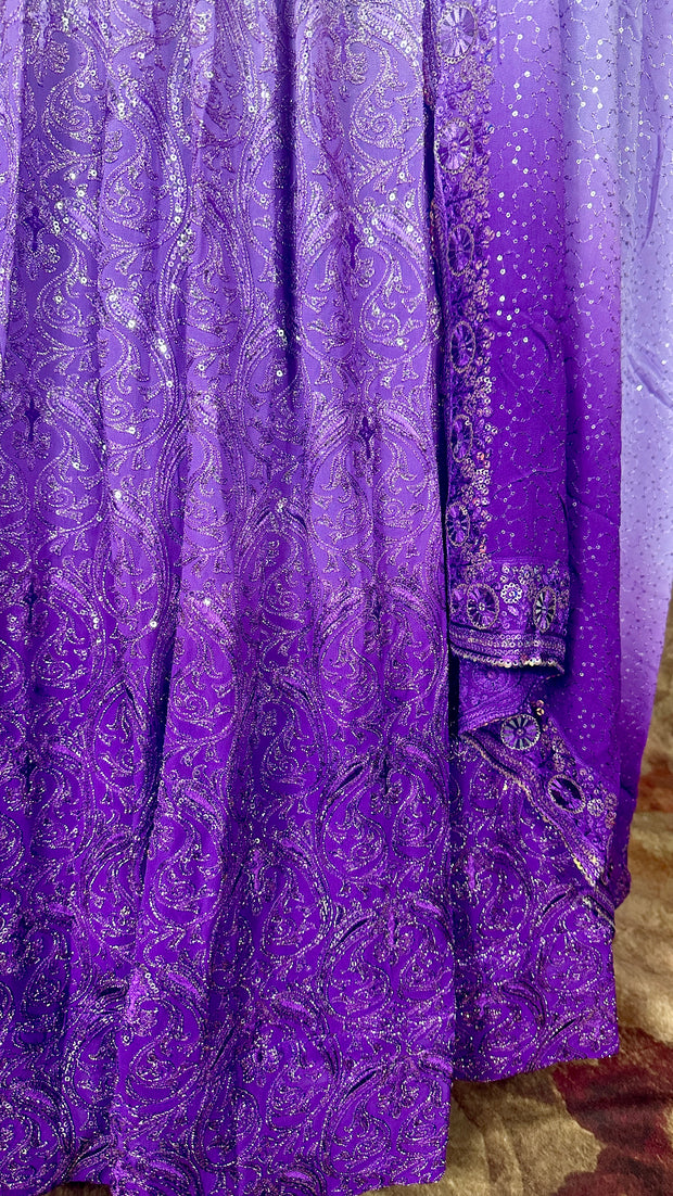 Purple ombre lehanga with blouse and dupatta