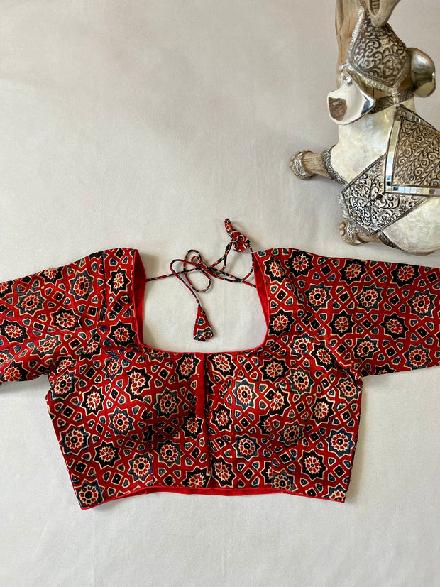 Red modal silk blouse