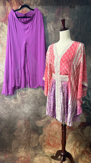 Pink and lilac designer kaftan