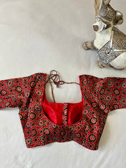 Red modal silk blouse