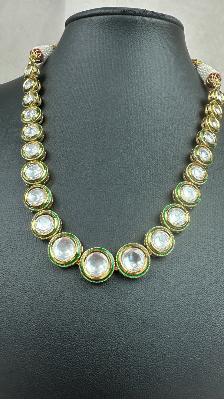 Kundan and meenakari necklace