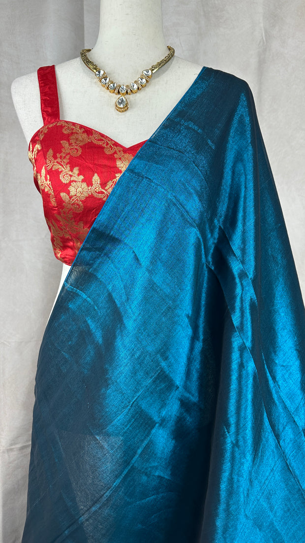 Light weight handwoven Cotton tissue saree