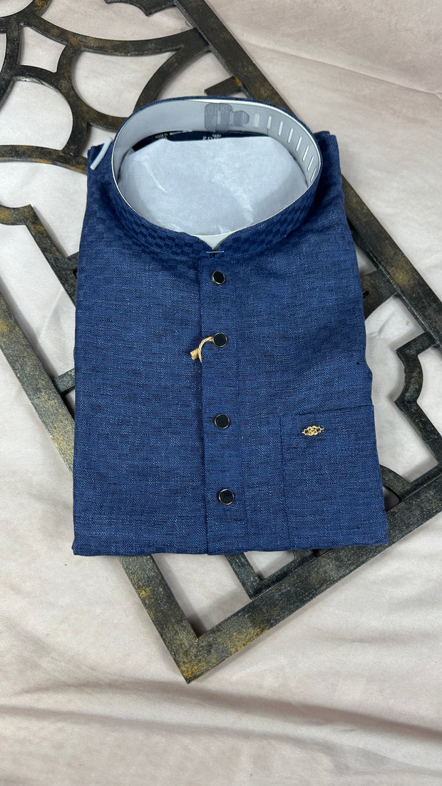 Blue soft cotton short kurta