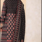 Black cotton flared kurti with bottom and dupatta