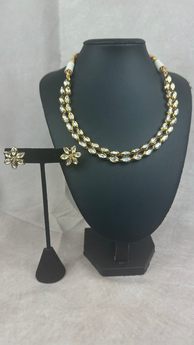 Kundan and meenakari necklace