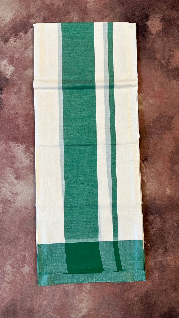 Soft cotton set mundu with green border