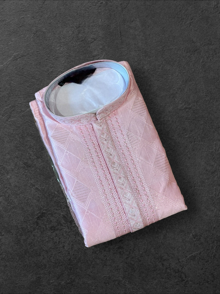 Baby pink silk kurta