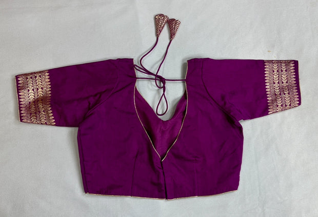 Magenta semi katan silk blouse