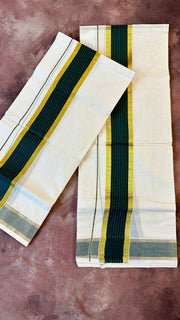 Green cotton set mundu