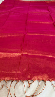 Light weight handwoven Cotton tissue saree