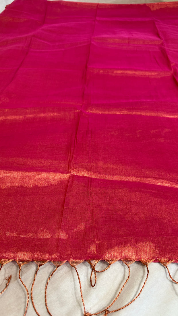 Light weight handwoven Cotton tissue saree