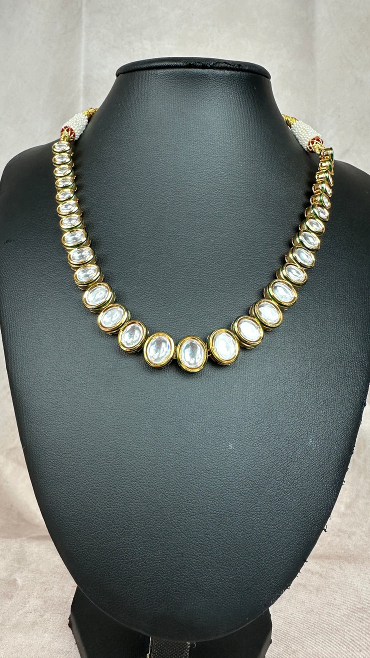 Kundan and meenakari necklace