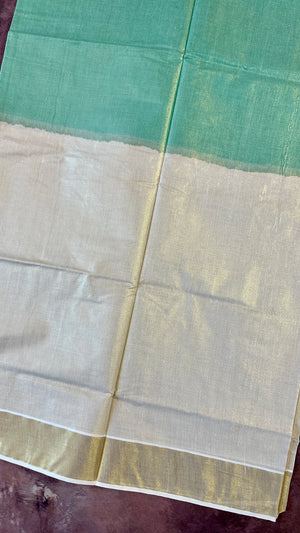 Green Tie and dye cotton tissue saree