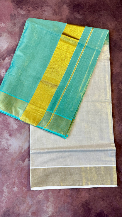 Green Tie and dye cotton tissue saree