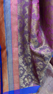 Pure Katan designer brocade silk saree with BP