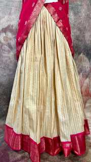 Offwhite and pink dhavani