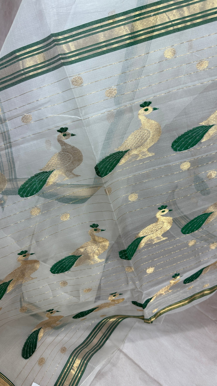 Chanderi pure silk saree with stitched blouse