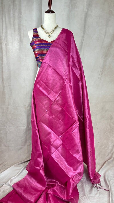 Light weight handwoven Cotton tissue saree