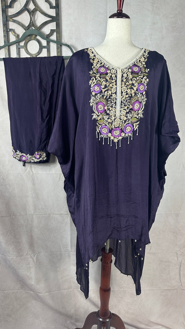 Purple kaftan with palazzo