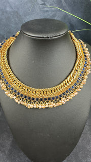 Designer inspired necklace with blue kemp stones