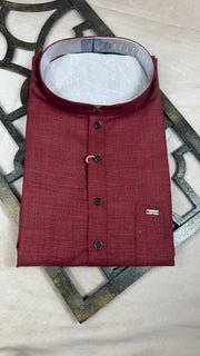 Maroon soft cotton short kurta