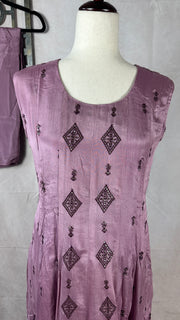 Lilac anarkali with purple jacket