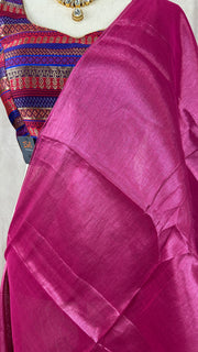 Light weight handwoven Cotton tissue saree