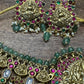 Nakshi lakshmi necklace with Kundan, kemp stone and earring