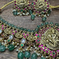 Nakshi lakshmi necklace with Kundan, kemp stone and earring