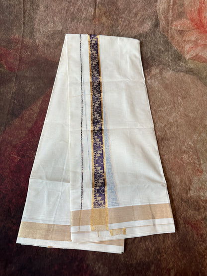 Gold weaved border mundu