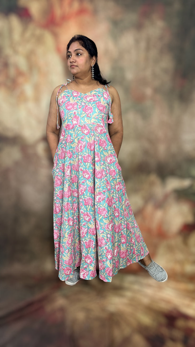 Handblock printed jaipur cotton summar dress