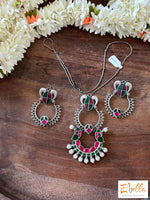 Big Pendent With Earring Necklace