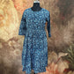 Blue Cotton Printed Dress Kurti Set