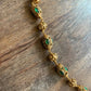 Gold And Green Bead Short Chain Necklace