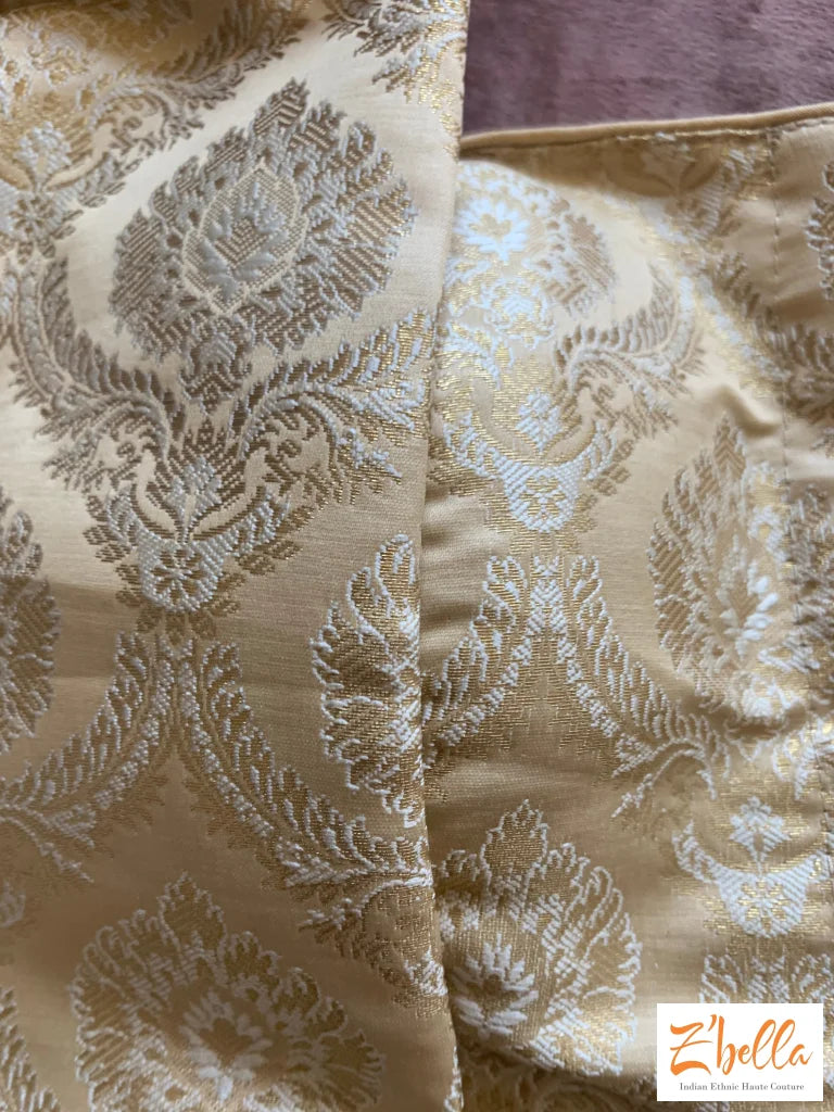 Gold Brocade Silk Blouse Blouse