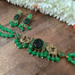 Green Pumin Bead Choker With Earring Necklace