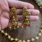 Lakshmi Pendent With Pearl Chain And Earrings Necklace