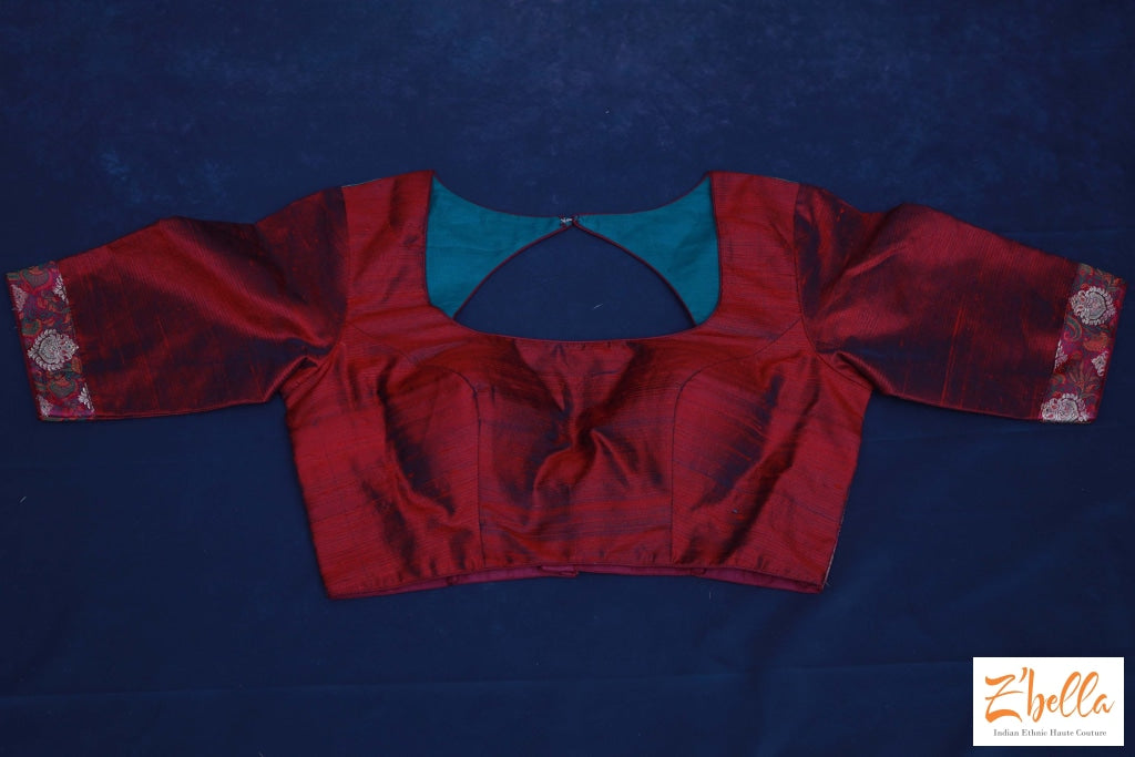 Maroon Raw Silk Blouse Blouse