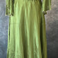 Olive Green Gown With Sleeve Pattern And Belt Gown