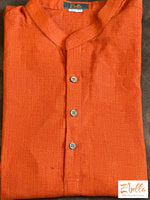 Orange Pure Cotton Short Kurta Kurta