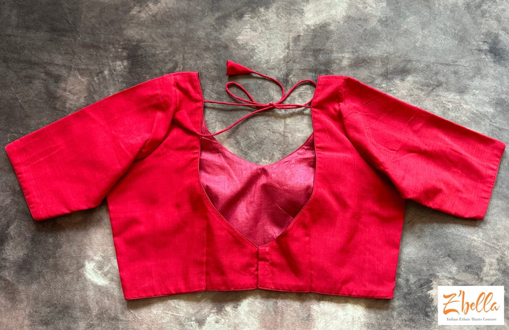 Red Cotton Blouse Blouse