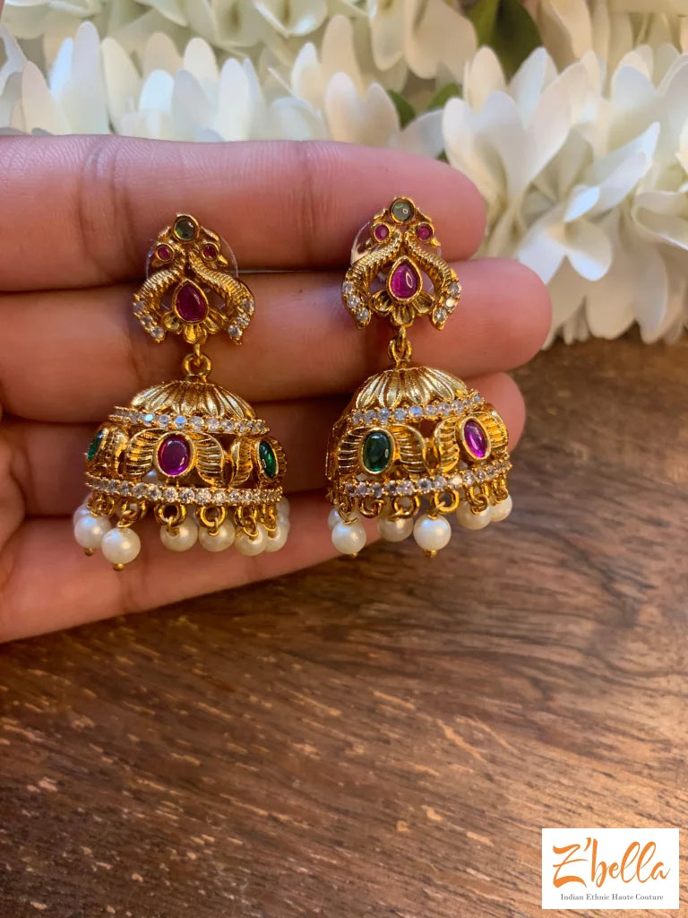 Majestic Wheel Gold Jhumka Earrings | Jewelry Online Shopping | Gold Studs  & Earrings