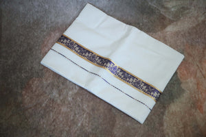 Gold weaved border mundu